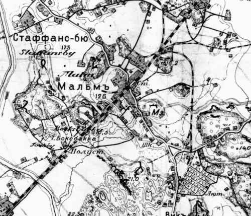 Kartta: Ote venlisest sotilaskartasta